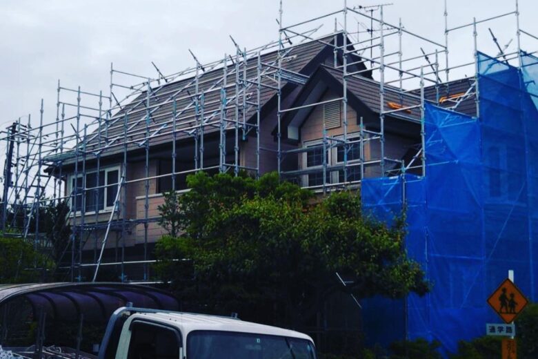 仙台市青葉区　戸建住宅の足場工事