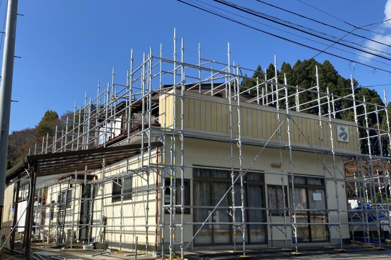 福島県石川郡　戸建住宅の足場工事