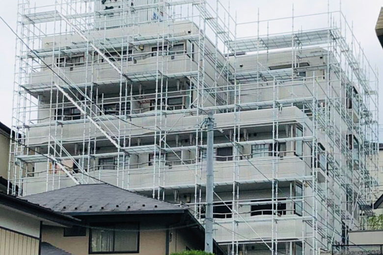 仙台市青葉区 マンションの足場工事