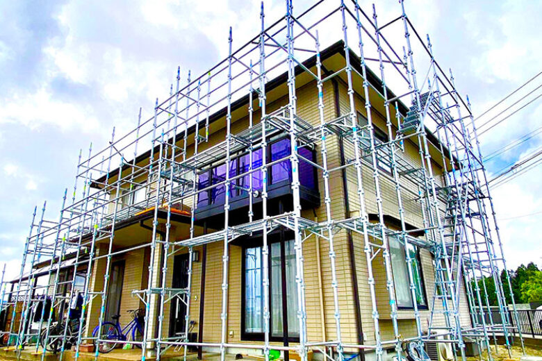 仙台市太白区 戸建住宅の足場工事